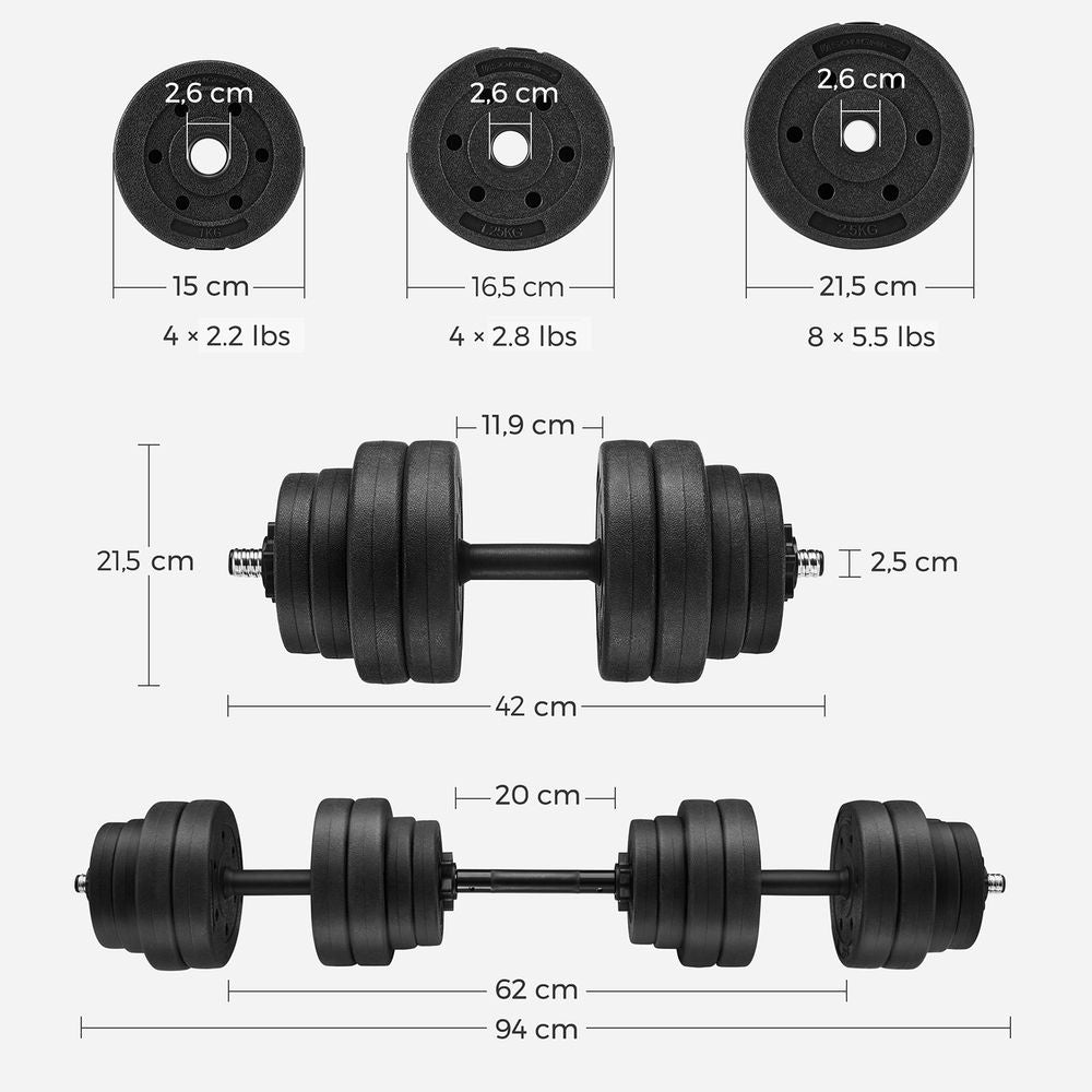 Kit haltères 30 kg noir