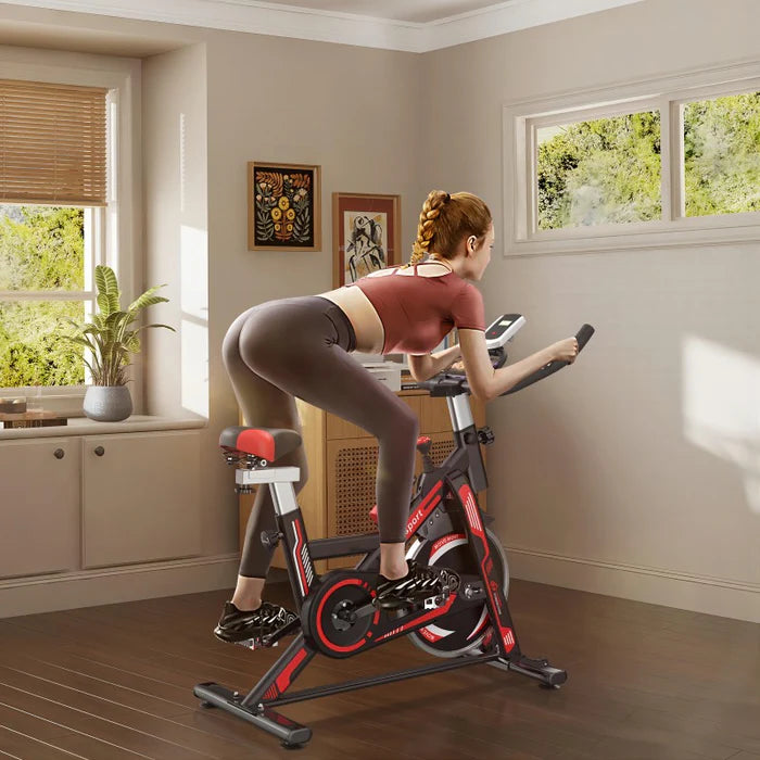 Vélo d'exercice Ergomètre à domicile avec résistance réglable Vélo d'intérieur Écran LCD Capacité de charge de 150 kg